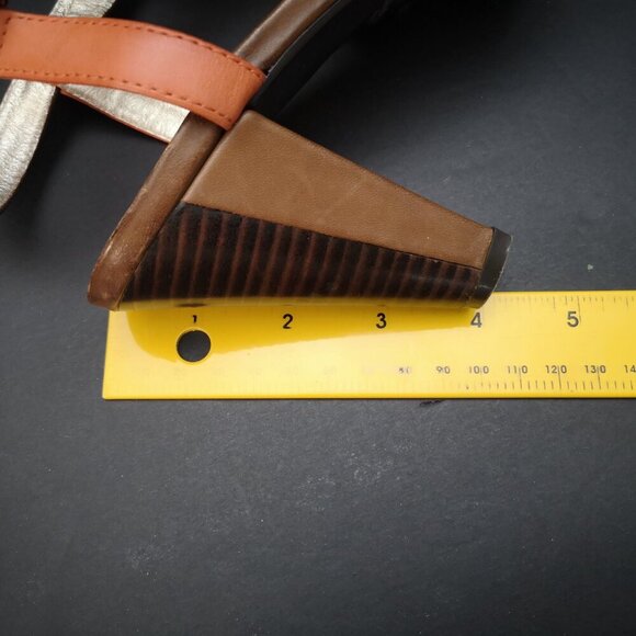 BE by Blondo Valorie Ladies Size 8.5 Leather Upper & Lining Brown & Red Sandals - Picture 10 of 15